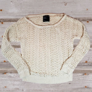 AEO Chunky Knit Scoop Neck Cream Sweater in Sz. S